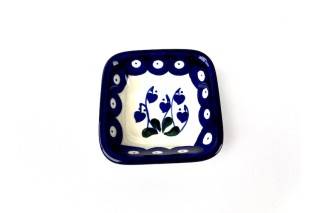 604 Bunzlau vierkant schaaltje 8 x 8 cm 377OX 604 Kleine vierkante schaaltjes 8 x 8 cm